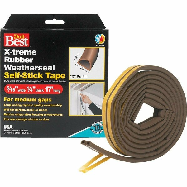 All-Source Brown 17' 5/16in. Rubber Weatherstrip V25BADB